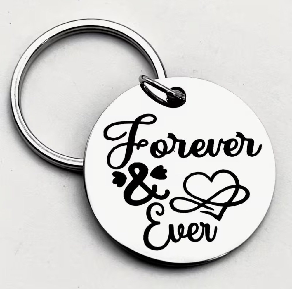 3/$25 Forever & Ever Hearts Romantic Stainless Steel Keychain NEW